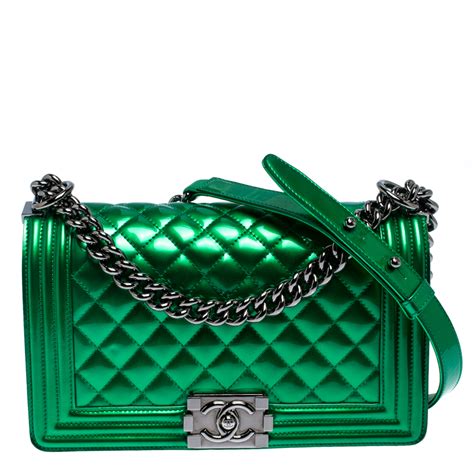 chanel boy bag metallic green|Chanel le boy bag yupoo.